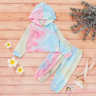 Set Áo Hoodie Tay Dài Kèm Quần Dài Lưng Thun Co Giãn Cho Bé Gái 1-6 Tuổi