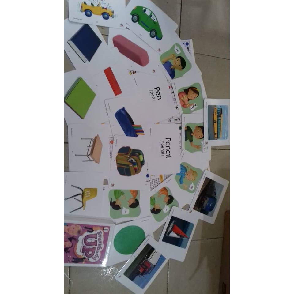 Flashcard Everybody Up 1 (size a5 - in 2 mặt) cán bóng