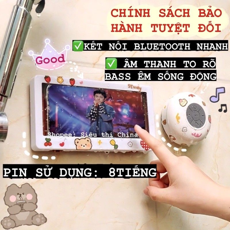 Loa Bluetooth Không Dây Chống Nước Tặng Kèm Sticker Dễ Thương