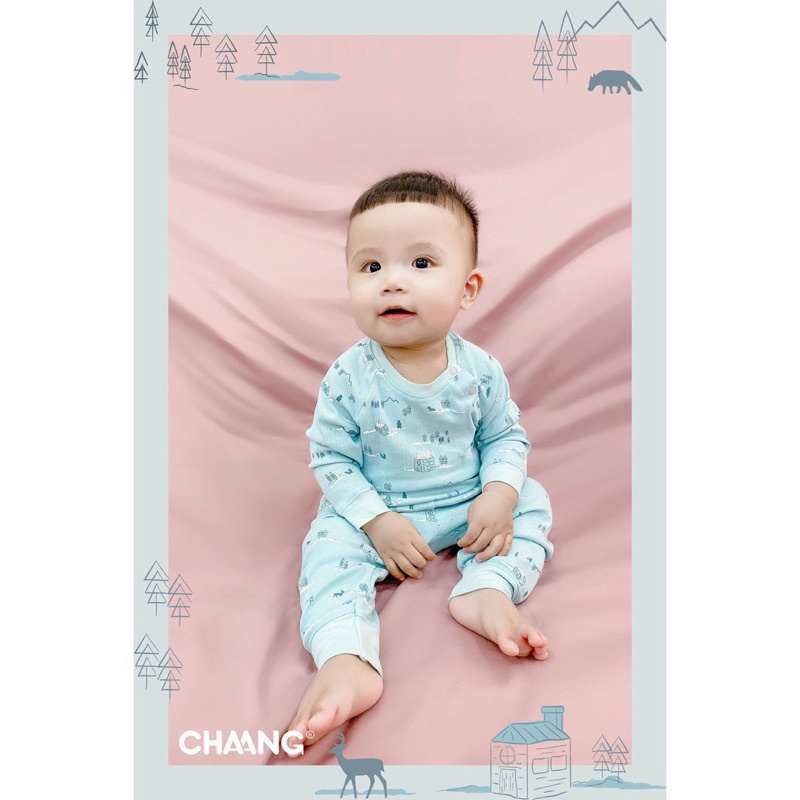 Chaang - Bộ dài thu đông vải mềm thấm hút trai gái