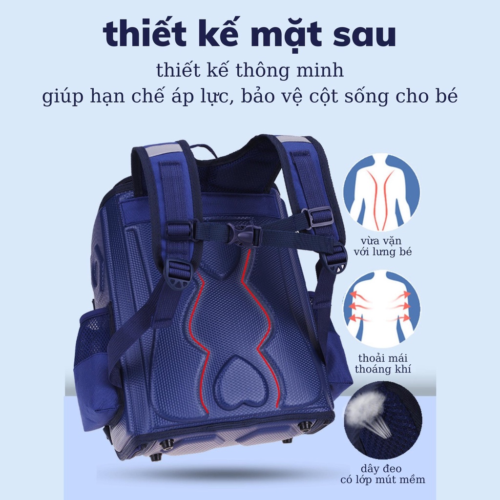 Balo chống gù học sinh tiểu học, cặp chống gù cao cấp cho bé BOBIKIDS BL01