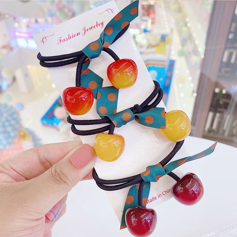 Dây cột tóc 2 quả cherry siêu xinh phiên bản Hàn Quốc D2C