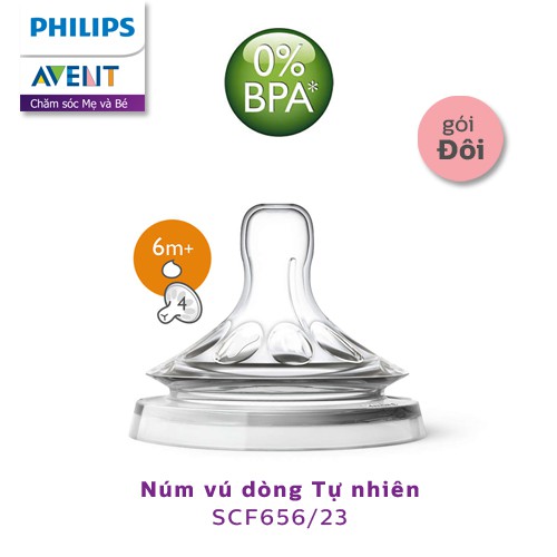 Núm ti silicone Philips Avent Natural cho bé - Tặng kèm tấm lót chống thấm cho bé kích thước 30x40cm