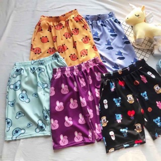 Quần short cartoon BT21 BTS unisex