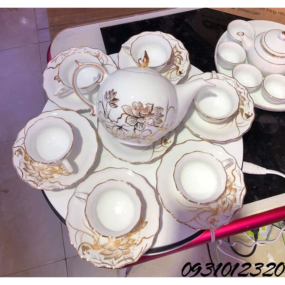 bộ tách trà camellia_Bát Tràng_bộ tách trà 3d hình cá_Bát Tràng