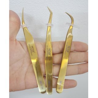 Bộ 3 nhíp màu vàng nối mi vetus
