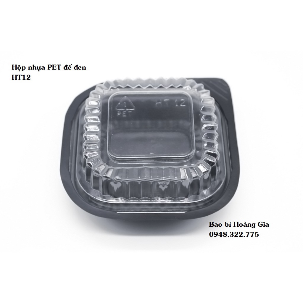50 Hộp nhựa PET đế đen HT12