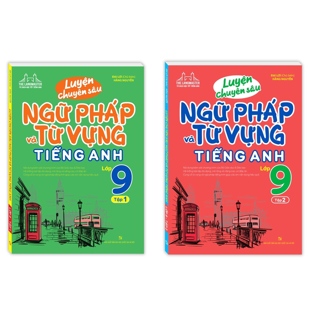 Sách - Combo luyện chuyên sâu ngữ pháp và từ vựng tiếng anh lớp 9 (T1 +T2)
