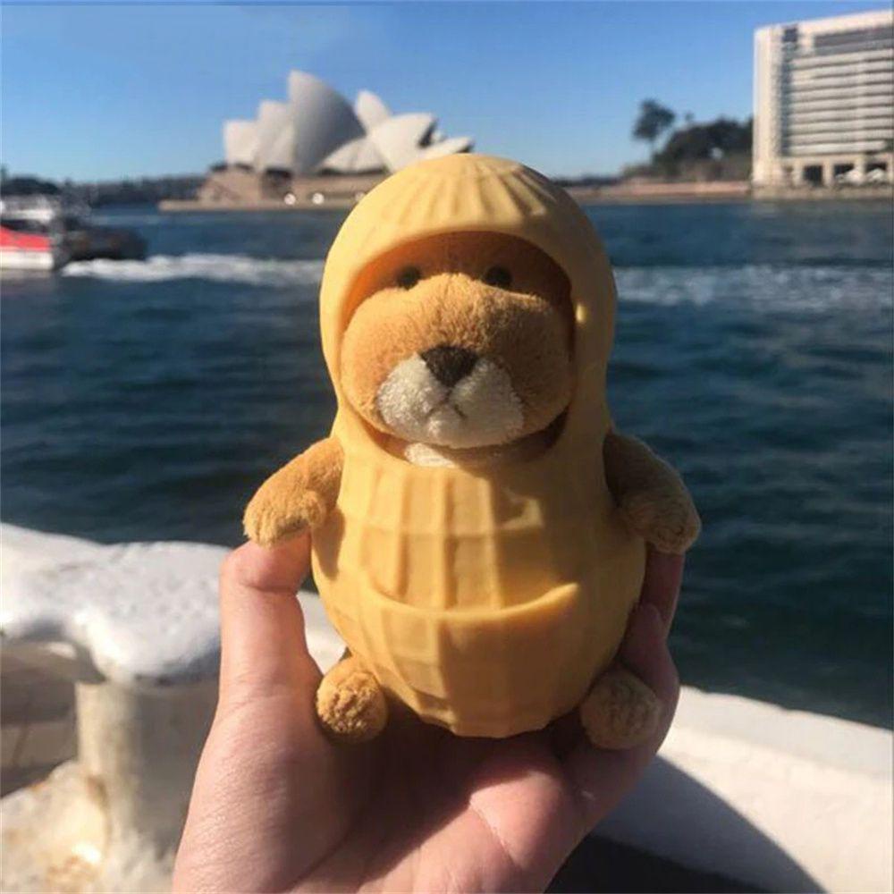 ANEMONE Gối Nhồi Bông Hình Hạt Đậu Phộng / Chuột / Đậu Phộng Mềm Mại Trang Trí Nhà Cửa