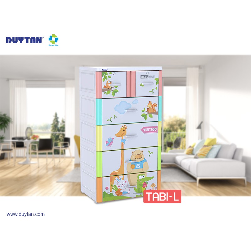 Tủ Nhựa Duy Tân Tabi L 5 Tầng 6 Ngăn MÀU Đa Sắc HƯƠI-