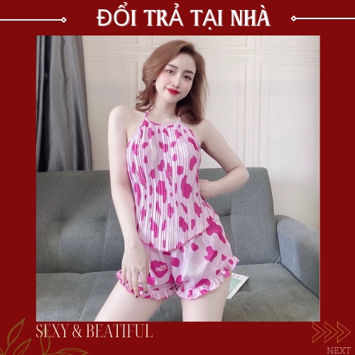 Bộ Đồ Ngủ Mặc Nhà Dập Ly ⚡ SEXY GIRIL  ⚡ Bò LaTin Mát Mẻ, Ôm Gọn Dáng Mềm Mịn Mẫu Mới Nhất 2021- Size: < 60Kg - Sun Shop | BigBuy360 - bigbuy360.vn