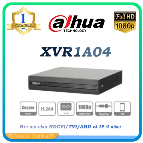 Đầu ghi hình HDCVI/TVI/AHD và IP 4 kênh DAHUA XVR1A04, Hàng Chính Hãng