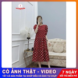 Váy Bầu Đẹp Chấm Bi ( ảnh thật) (shop Tatoco)