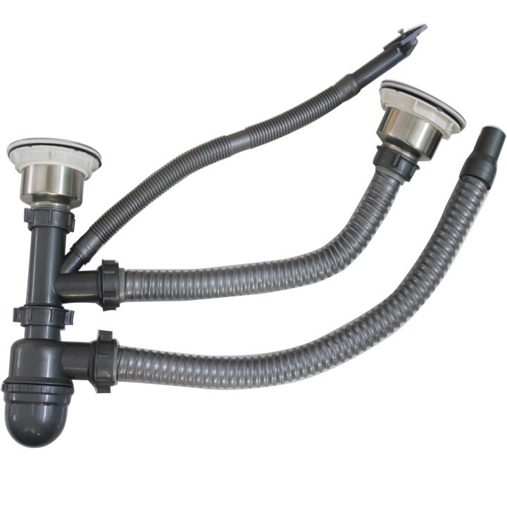 bộ xả bồn chén inox chậu đôi chất lượng