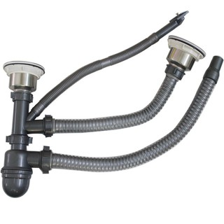 bộ xả bồn chén inox chậu đôi chất lượng