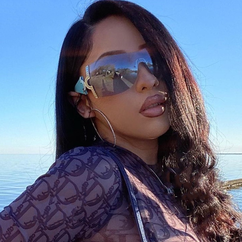 Kính Chống Tia Cực Tím Y2K Không Viền Thời Trang Chất Lượng Cao Nhập Khẩu Âu Mỹ Cho Hoạt Động Ngoài Trời