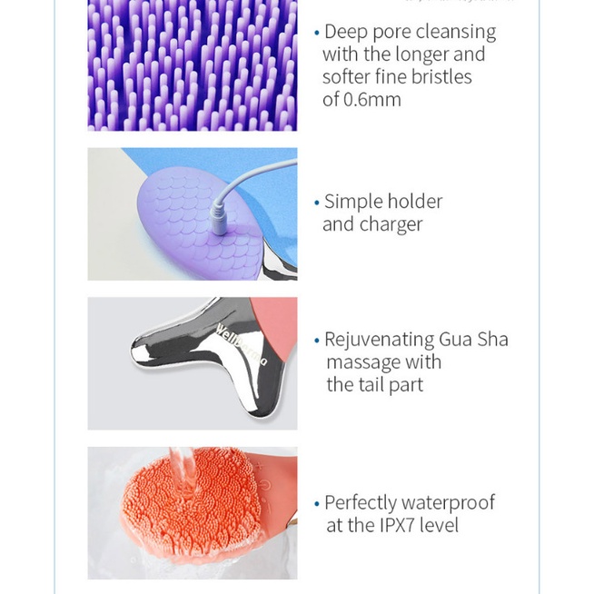 Máy Rửa Mặt Con Cá Wellderma Electric Silicone Cleansing Fish RV [Mẫu mới]