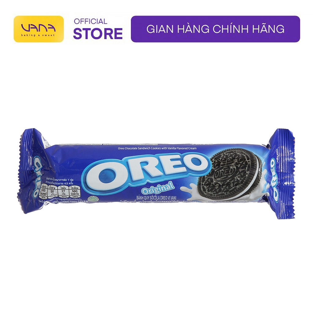 BÁNH QUY OREO VỊ KEM VANI GÓI 125GR