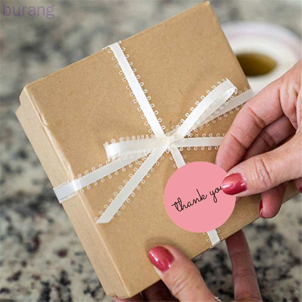 Cuộn 500 miếng dán chữ &quot;Thank you&quot; dùng trang trí đám cưới/quà tặng tiện dụng