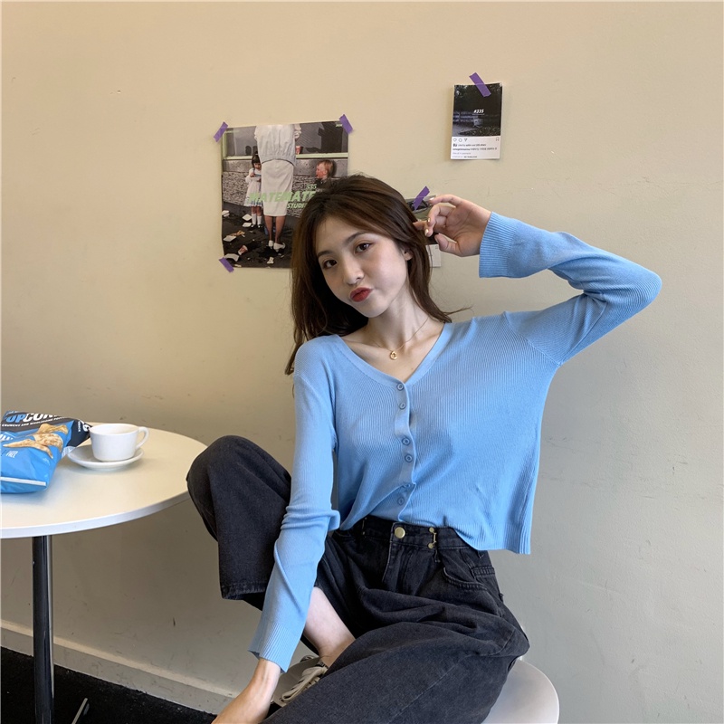 Áo nữ ZHELIHANGFEI dệt kim mỏng tay dài thời trang xuân thu 2022