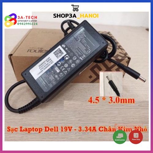 Sạc Laptop Dell 19.5V - 3.34A - 65W Chân Kim Nhỏ Loại Tốt ( ZIN ) dùng cho Dell 5568 3558 3458