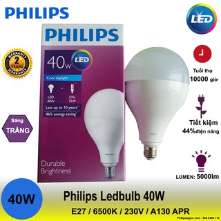 Bóng đèn Philips LEDBulb 40W E27 6500K 230V A130 APR