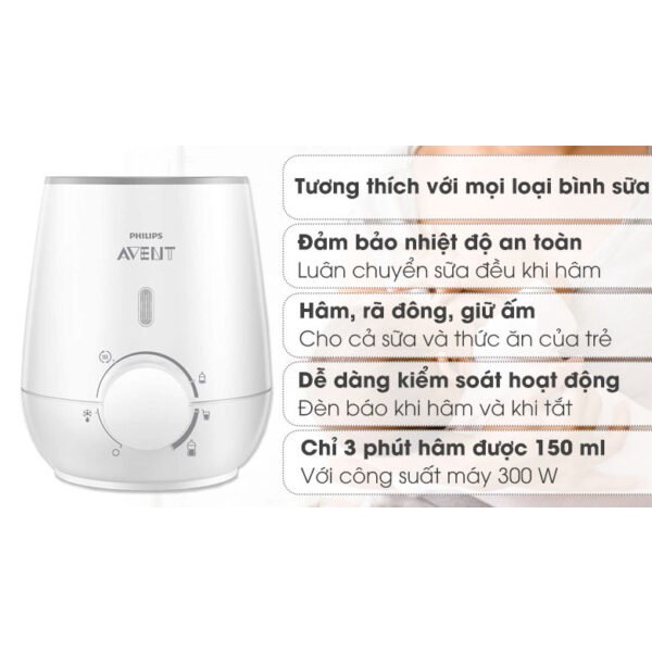 Máy hâm sữa và thức ăn siêu tốc Philips Avent SCF355.07