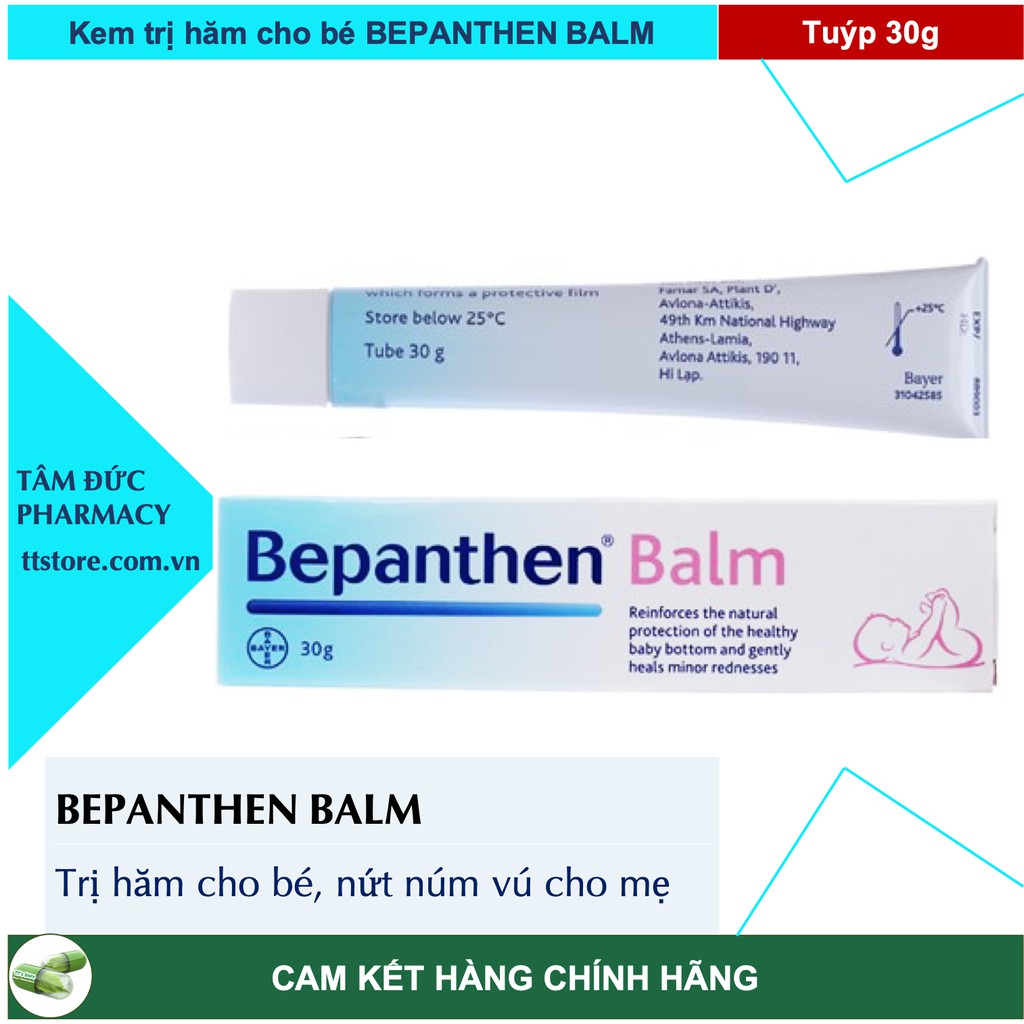 BEPANTHEN BALM - Kem bôi chống hăm cho bé, nứt núm vú cho mẹ [bebanthen / betathen / trapanthen] (Tuýp 30g)