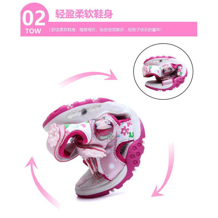 Dép sandal bé gái công chúa dành cho bé từ 3 -13 tuổi Hàng Quảng Châu Cao Cấp (015)