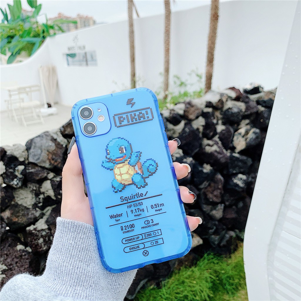 Ốp điện thoại cặp bằng nhựa mềm họa tiết Pikachu màu dạ quang cho iPhone 11 PRO MAX 6 6s 7 8 plus X XS XR XSMAX