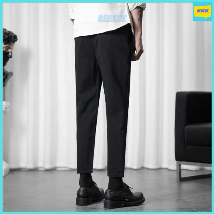 Quần ông rộng nam dáng suông vải tây âu, quần baggy unisex có 2 màu đen xám - Rebede | BigBuy360 - bigbuy360.vn