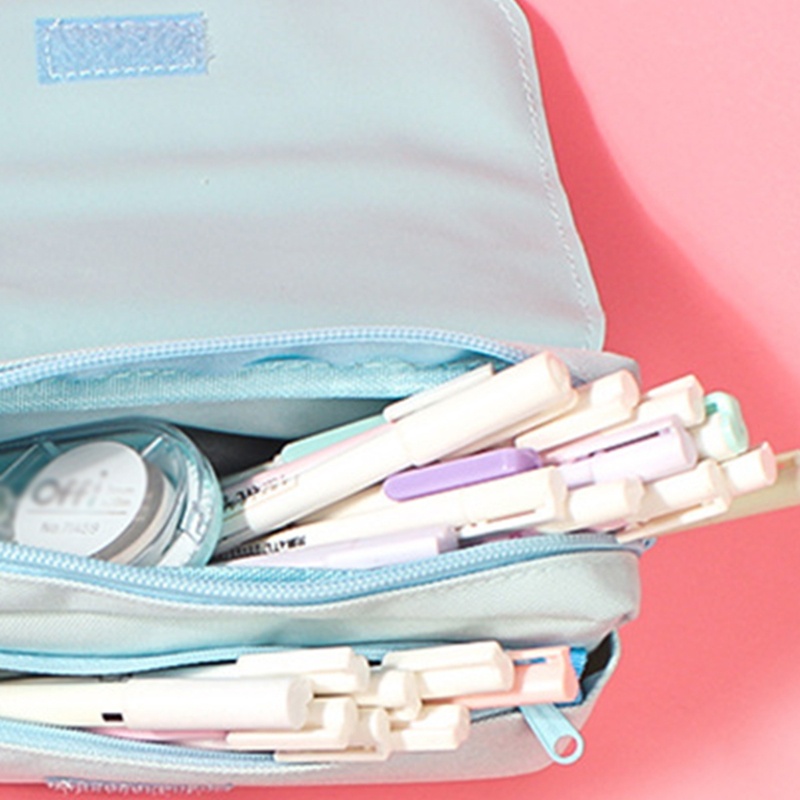 Túi Đựng Bút Bằng Vải Bạt Có Mặt Dây Chuyền Bạc Họa Tiết Hoạt Hình Chống Nước Cho Nữ