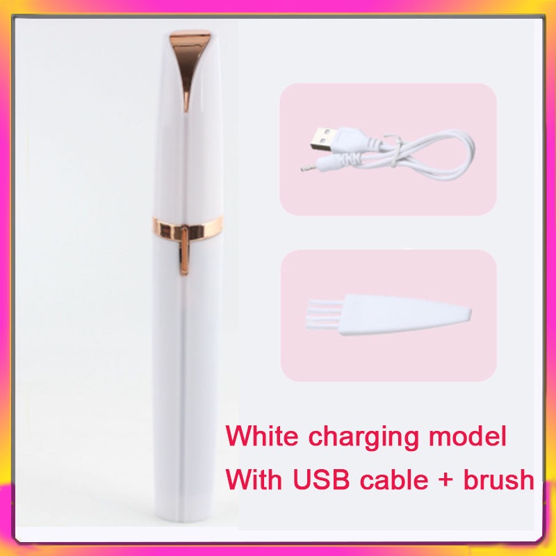 Máy Tỉa Lông Mày Mini Không Đau Sạc USB Tiện Dụng