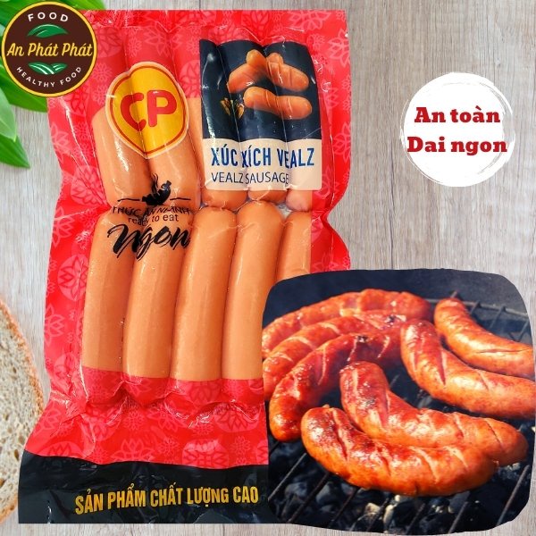 Xúc Xích CP Vealz 500g 10 cây, dai dòn, dinh dưỡng, thơm ngon, tiện lợi, làm từ thịt Heo, thịt Gà tươi An Phát Phát