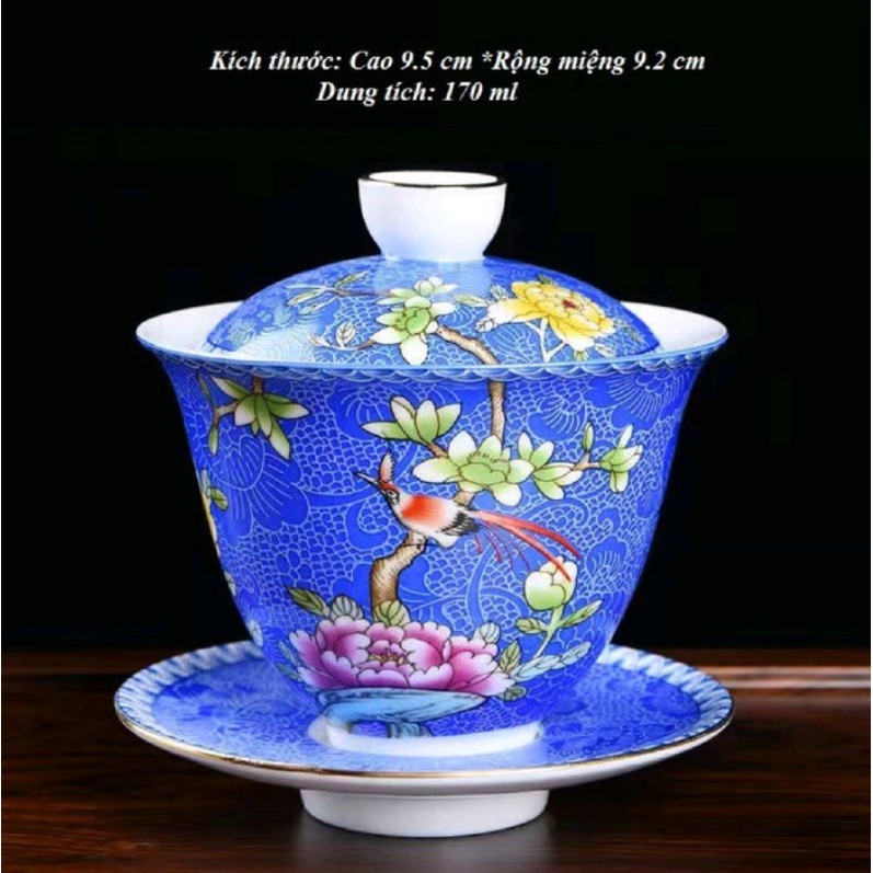 Chén khải sứ trắng bạch định thâú quang