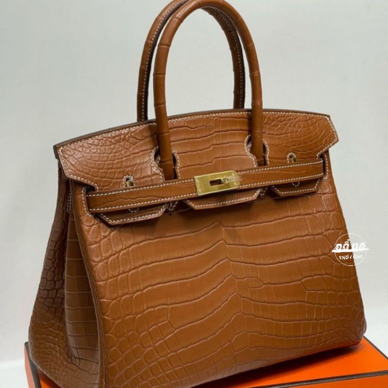 Túi xách HM Birkin da cá sấu . Tặng kèm 01 đôi dép HM da epsom pháp