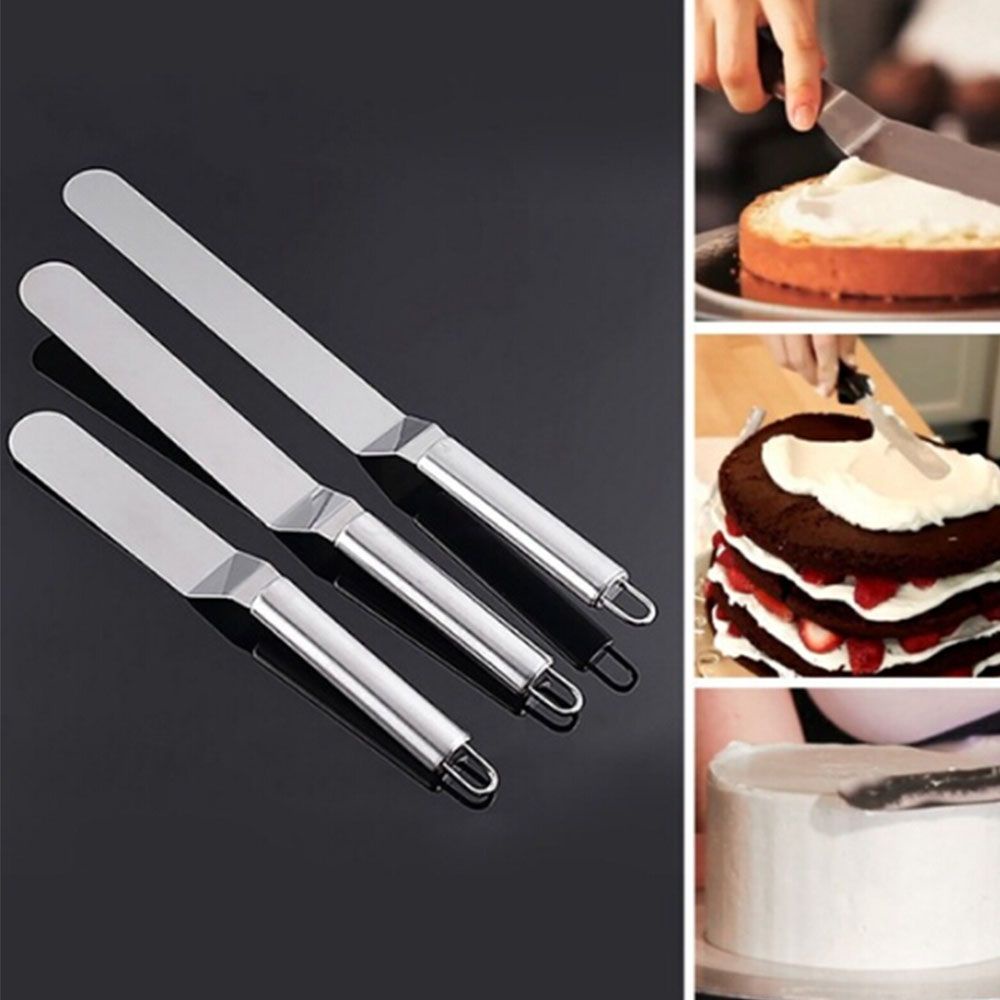 Dụng cụ phết kem 6/8/10 inch bằng thép không gỉ dùng trang trí bánh DIY