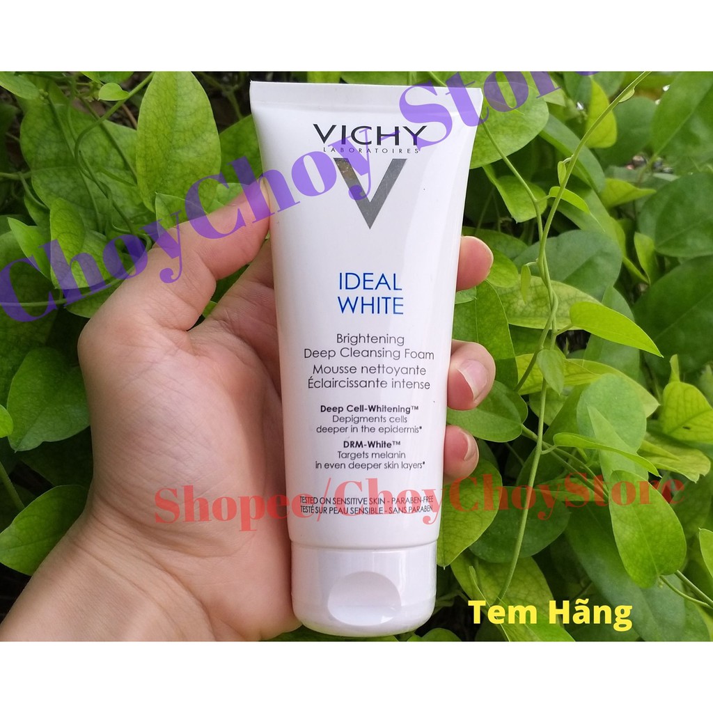 [TEM CTY] Sữa rửa mặt dưỡng trắng da VICHY IDEAL White Brightening Deep Cleansing Foam 100mL giảm thâm nám