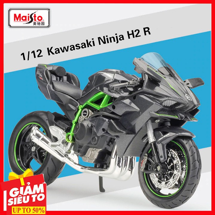 Xe mô hình siêu xe Kawasaki Ninja H2R tỉ lệ 1:12 hãng Maisto