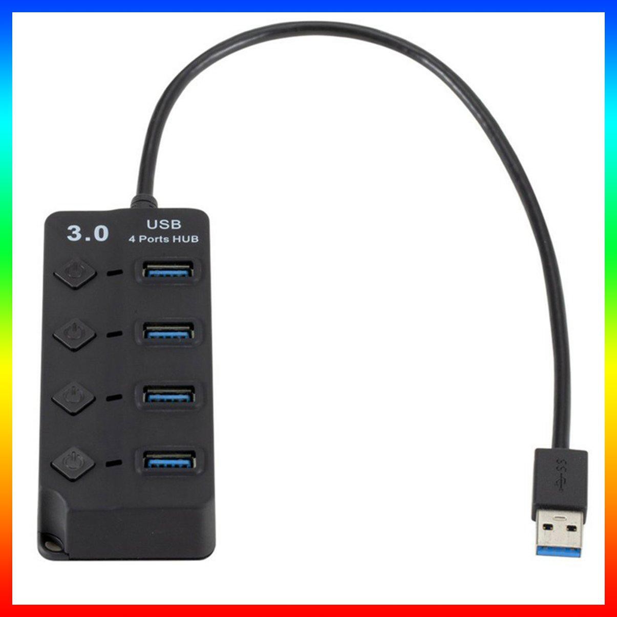 1 Bộ Chia 4 Cổng Usb 3.0 Tốc Độ Cao Có Công Tắc Chìa Khóa