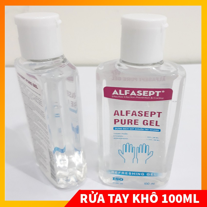 [TRỢ GIÁ - 100ML] Dung dịch rửa tay sát khuẩn - Dung dịch rửa tay khô sát khuẩn ALFASEPT diệt 95% vi khuẩn