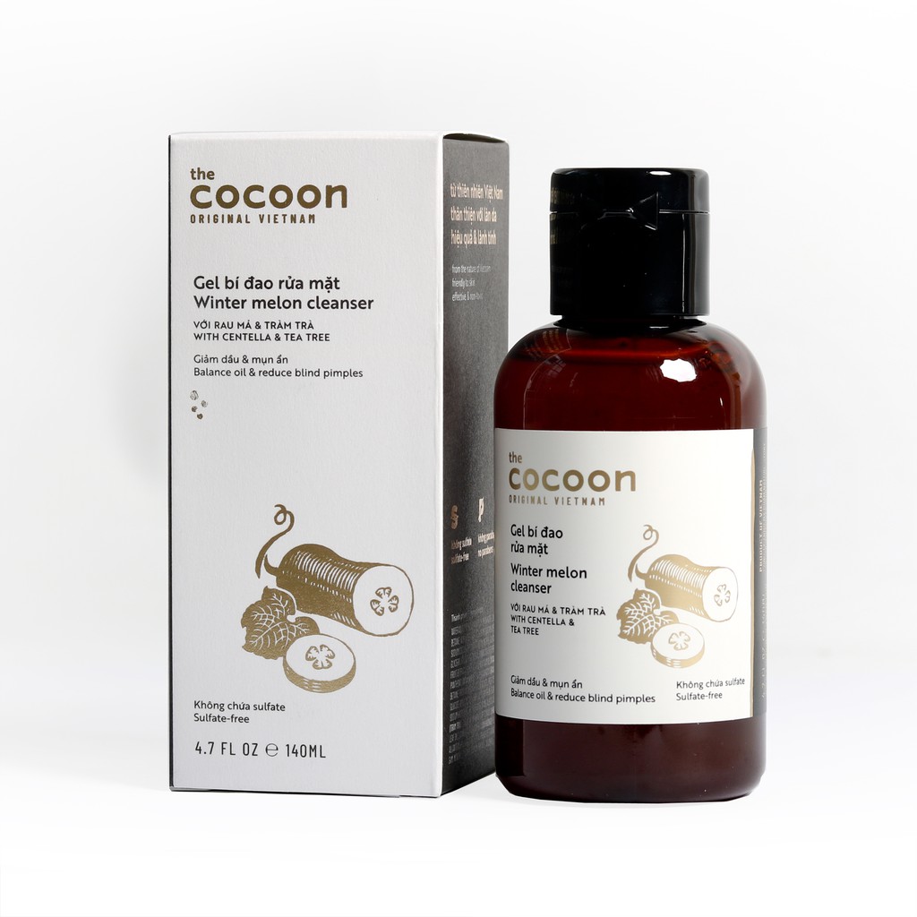 Bộ 3 chăm sóc da mụn: Gel rửa mặt bí đao 140ml + Toner bí đao 140ml + Tinh chất bí đao cocoon 70ml