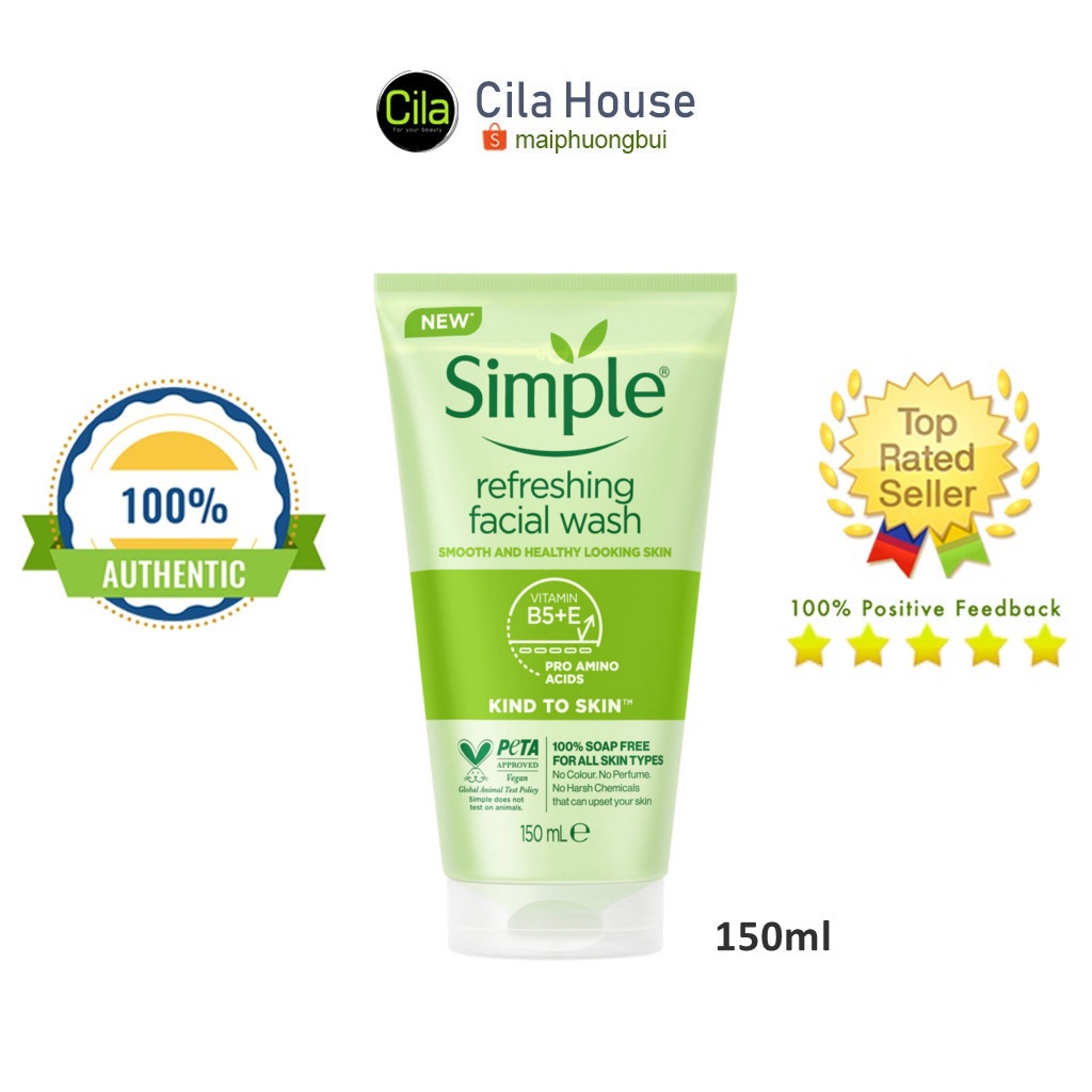 Sữa Rửa Mặt Simple Kind To Skin Refreshing Facial Wash Gel - Cila House