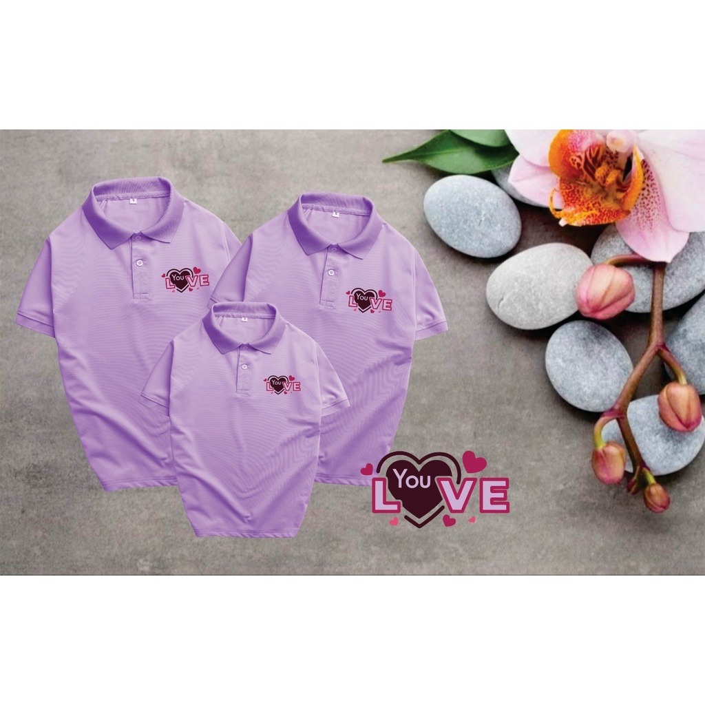 Áo Gia Đình Có Cổ Màu Tím  .Chất Liệu Poly Thái 4 Chiều Đủ Size Cho Tất Cả Các Thành Viên Trong Gia Đình Từ 8 Đến 100kg.