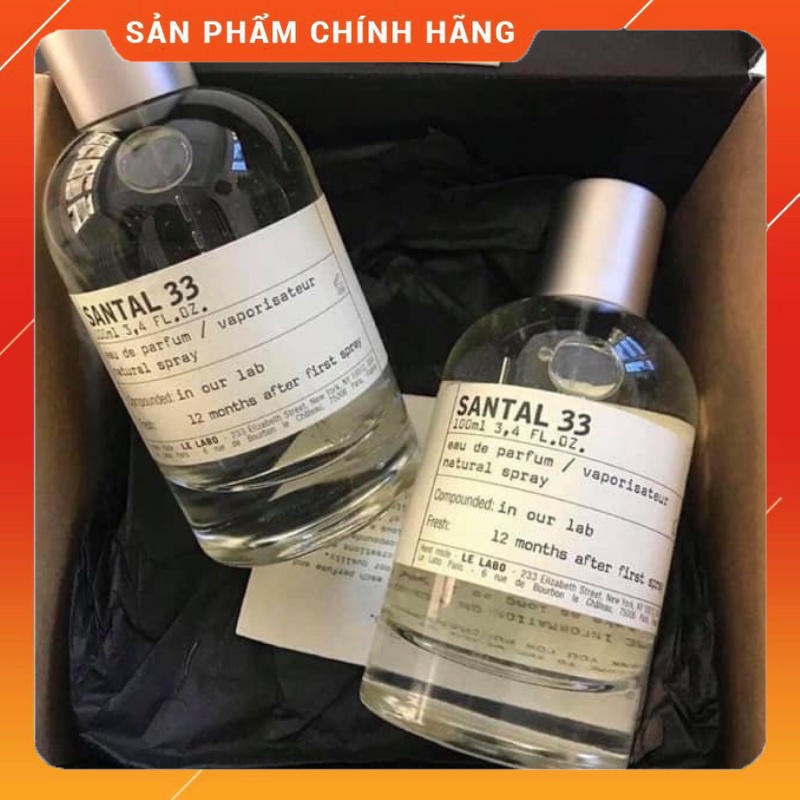 Nước Hoa Unisex, Dầu Thơm Le Labo Santal 33 100ml Hương Thơm Sang Trọng, Lịch Lãm