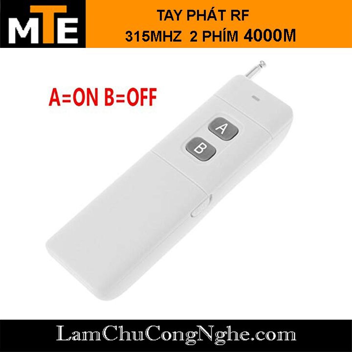 Tay phát RF 315Mhz 2 phím công suất cao 4000M - remote control