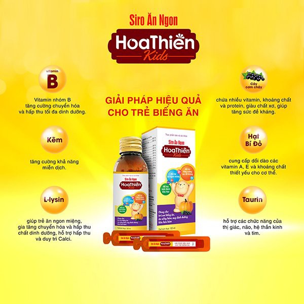 Siro Ăn Ngon Hoa Thiên SẮC NGỌC KHANG giúp hổ trợ kích thích hệ tiêu hóa &amp; ăn ngon miệng chai 120ml