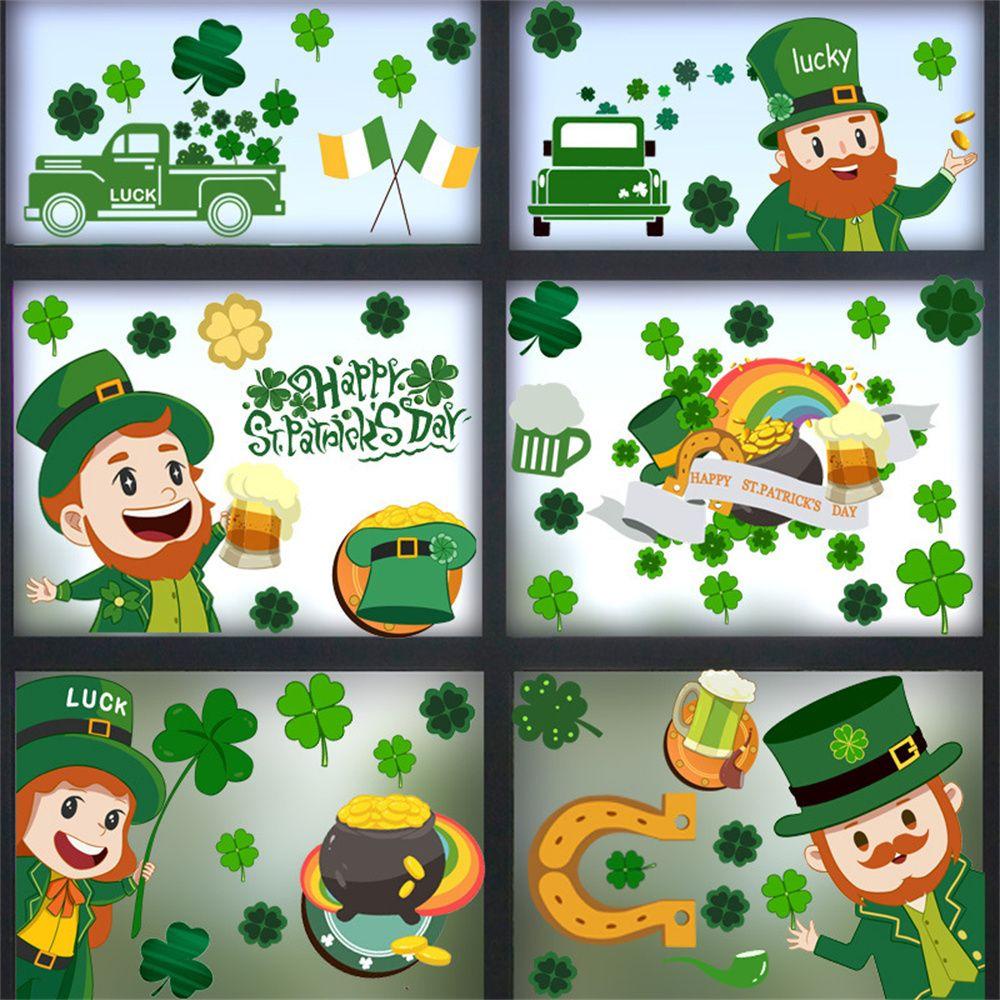 Sticker Dán Tường Bằng PVC Hình Cỏ Bốn Lá May Mắn