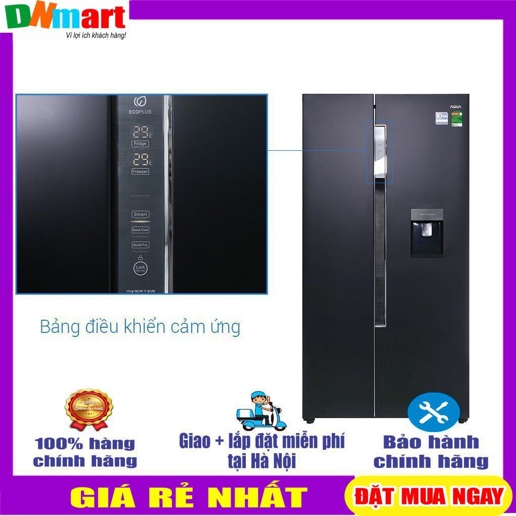 Tủ lạnh Aqua 2 cửa màu đen 557/510 lít AQR-I565AS(BS)