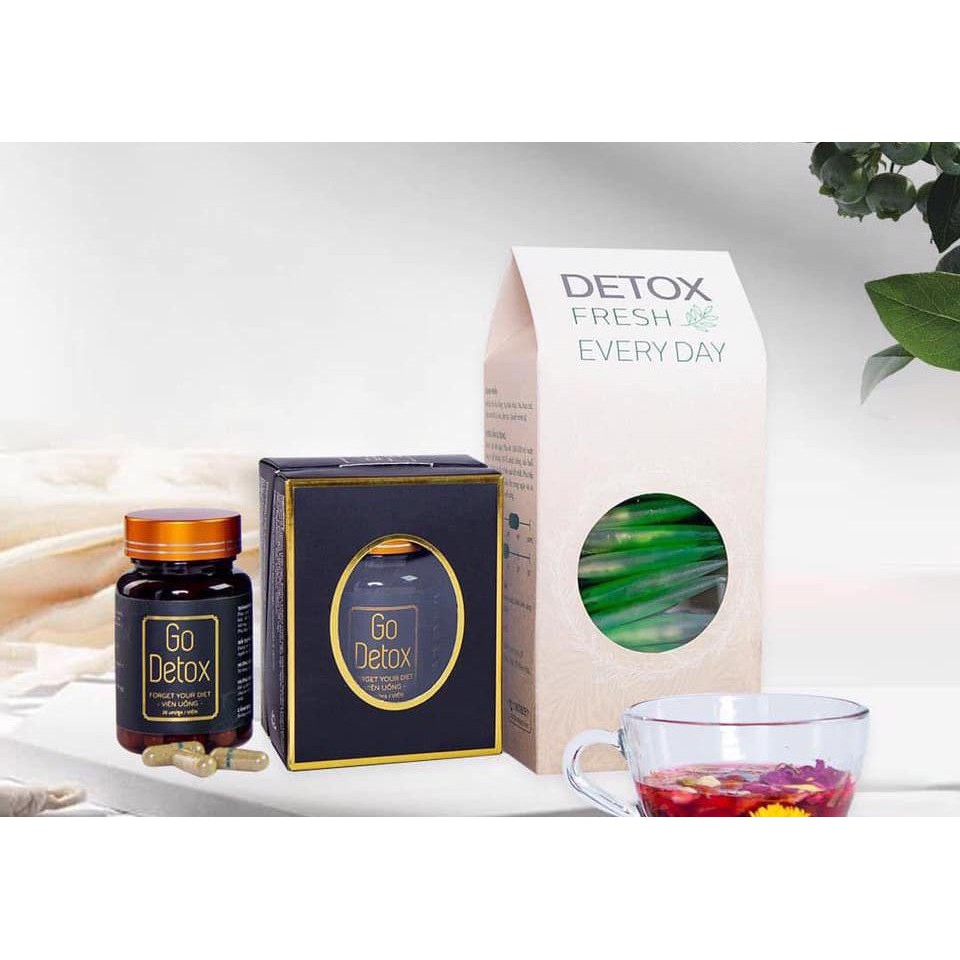 Giảm cân Detox viên nén + trà hoa